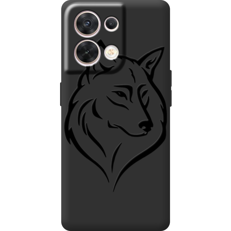Чорний чохол BoxFace OPPO Reno 8 5G Wolf
