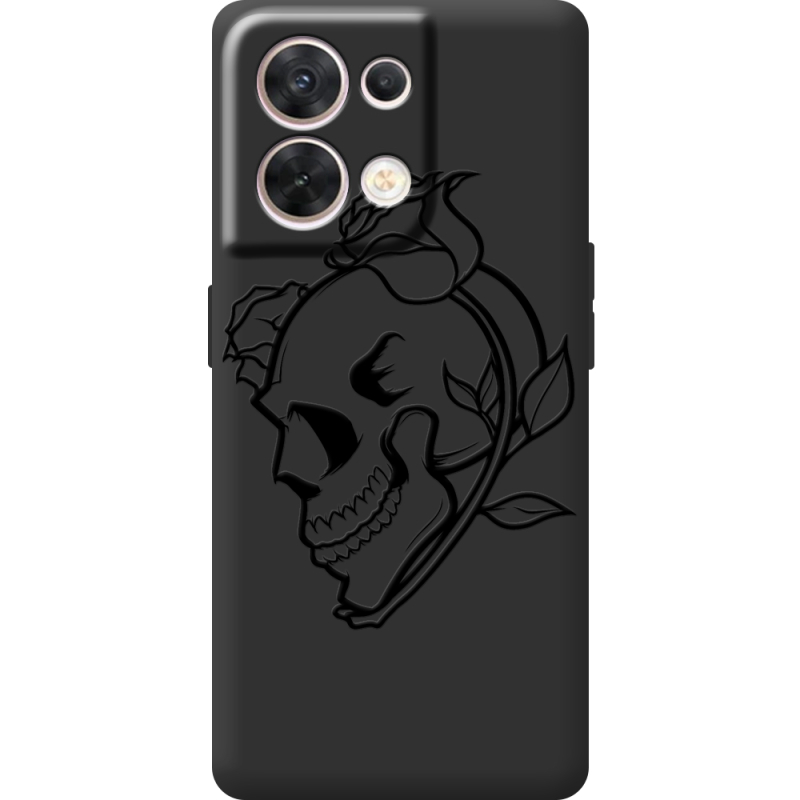 Чорний чохол BoxFace OPPO Reno 8 5G Skull and Roses