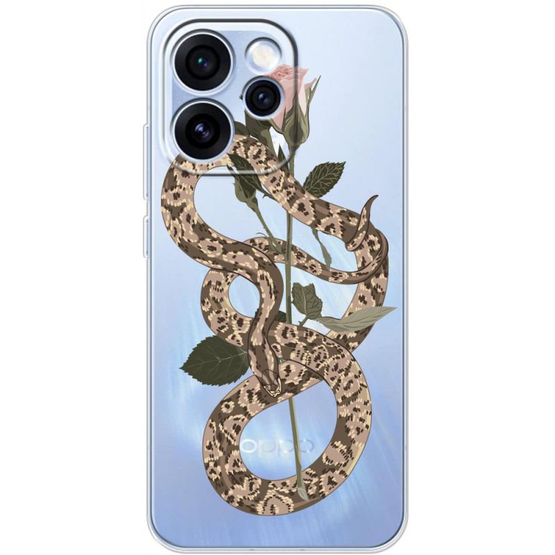 Прозорий чохол BoxFace OPPO Reno 15 Pro Glamor Snake