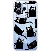 Прозорий чохол BoxFace OPPO Reno 15 Pro с 3D-глазками Black Kitty