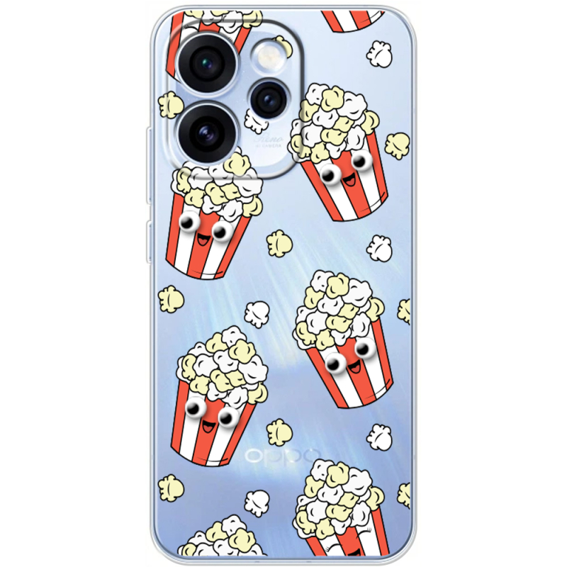 Прозорий чохол BoxFace OPPO Reno 15 Pro с 3D-глазками Popcorn