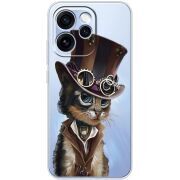 Прозорий чохол BoxFace OPPO Reno 15 Pro Steampunk Cat
