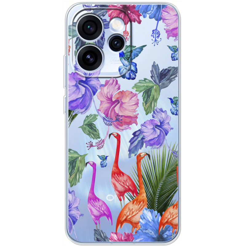 Прозорий чохол BoxFace OPPO Reno 15 Pro Flamingo