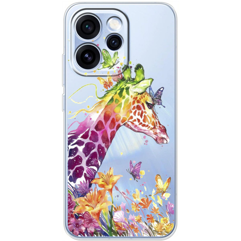 Прозорий чохол BoxFace OPPO Reno 15 Pro Colorful Giraffe