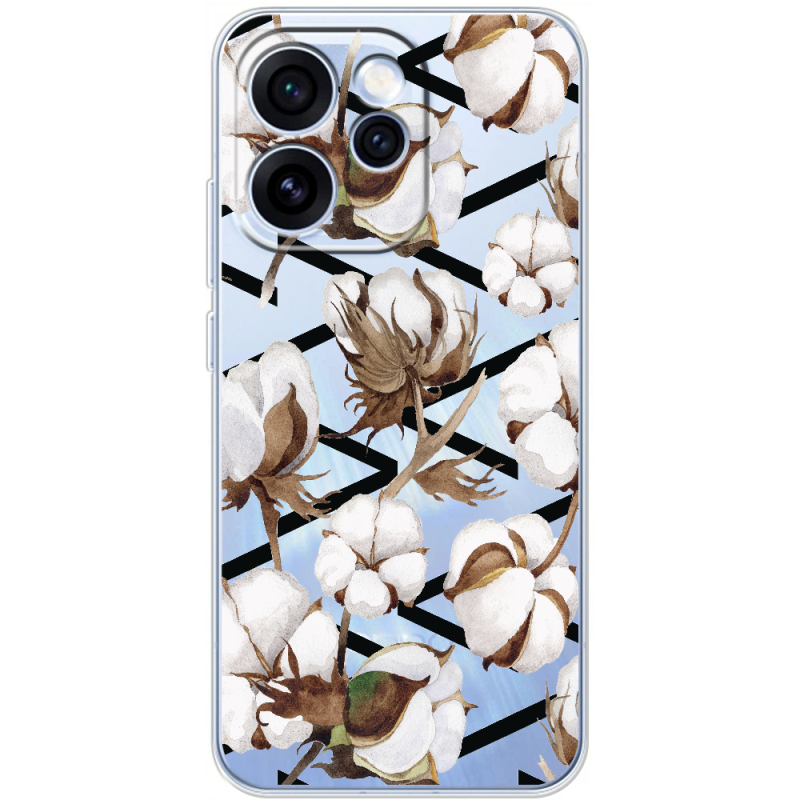 Прозорий чохол BoxFace OPPO Reno 15 Pro Cotton flowers