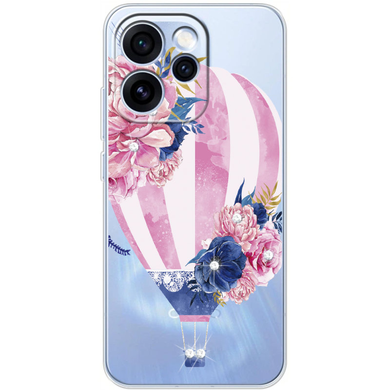 Чохол зі стразами OPPO Reno 15 Pro Pink Air Baloon
