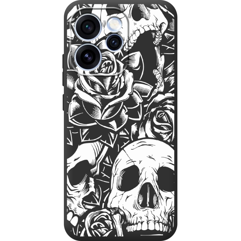 Чорний чохол BoxFace OPPO Reno 15 Pro Skull and Roses