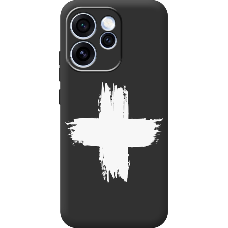 Чорний чохол BoxFace OPPO Reno 15 Pro Білий хрест ЗСУ