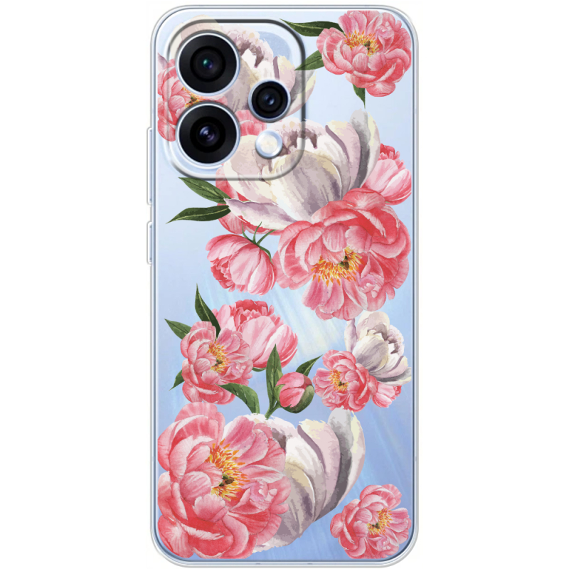 Прозорий чохол BoxFace OPPO Reno 15 Peony Watercolor Style