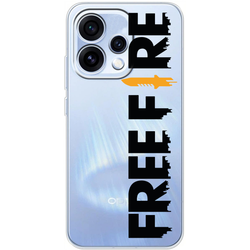 Прозорий чохол BoxFace OPPO Reno 15 Free Fire Black Logo