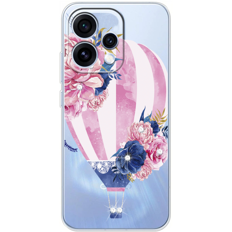 Чохол зі стразами OPPO Reno 15 Pink Air Baloon