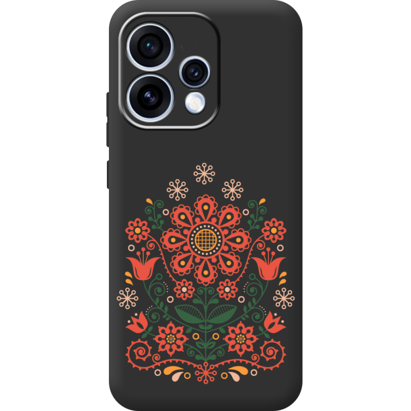 Чорний чохол BoxFace OPPO Reno 15 Ukrainian Ornament