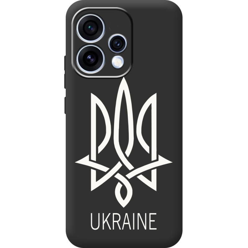 Чорний чохол BoxFace OPPO Reno 15 Тризуб монограмма ukraine