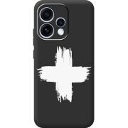 Чорний чохол BoxFace OPPO Reno 15 Білий хрест ЗСУ