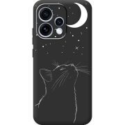 Чорний чохол BoxFace OPPO Reno 15 Місячний кіт