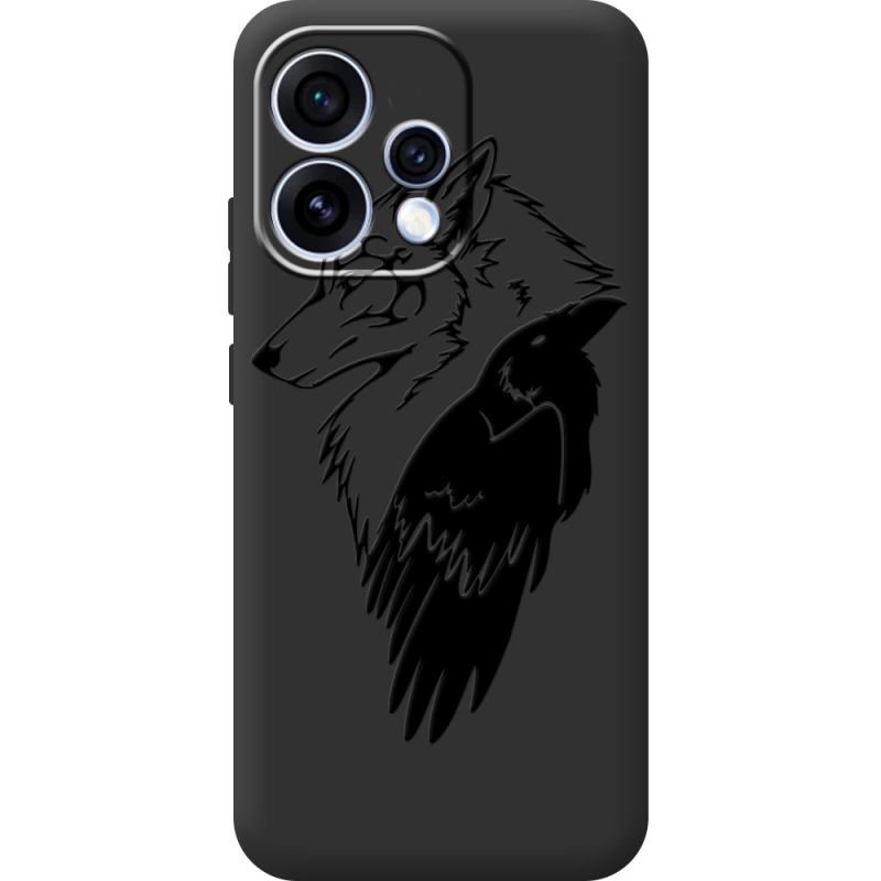 Чорний чохол BoxFace OPPO Reno 15 Wolf and Raven