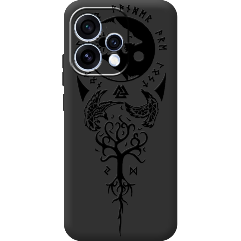 Чорний чохол BoxFace OPPO Reno 15 Hugin and Munin