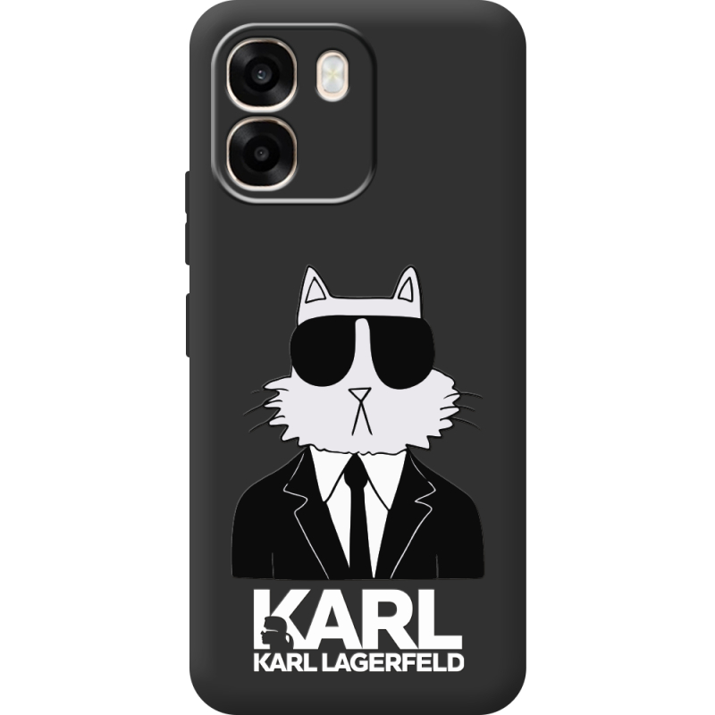 Чорний чохол BoxFace OPPO A6 Cat in Black