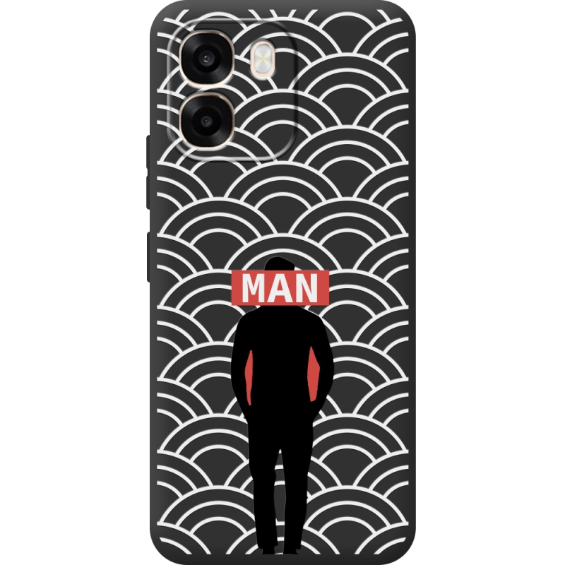 Чорний чохол BoxFace OPPO A6 Man Pattern