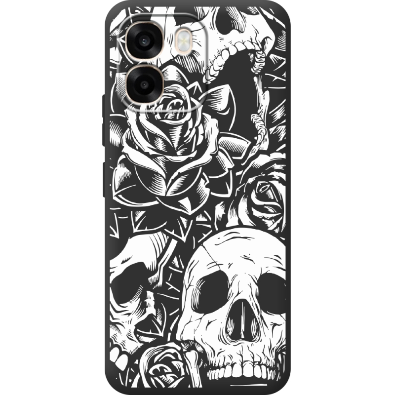 Чорний чохол BoxFace OPPO A6 Skull and Roses