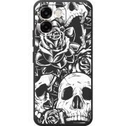 Чорний чохол BoxFace OPPO A6 Skull and Roses