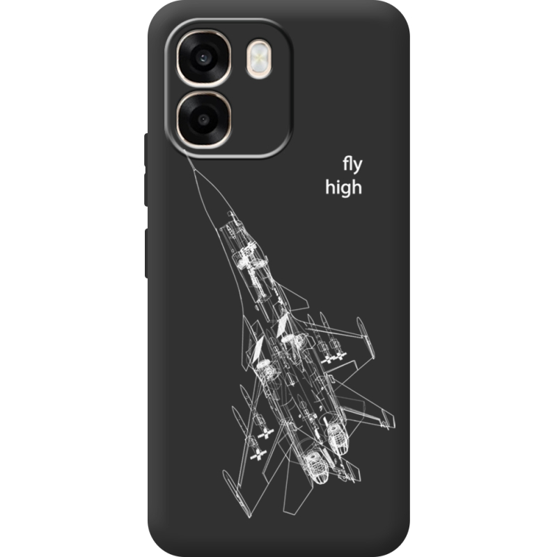 Чорний чохол BoxFace OPPO A6 Військовий літак