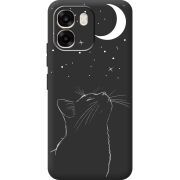 Чорний чохол BoxFace OPPO A6 Місячний кіт