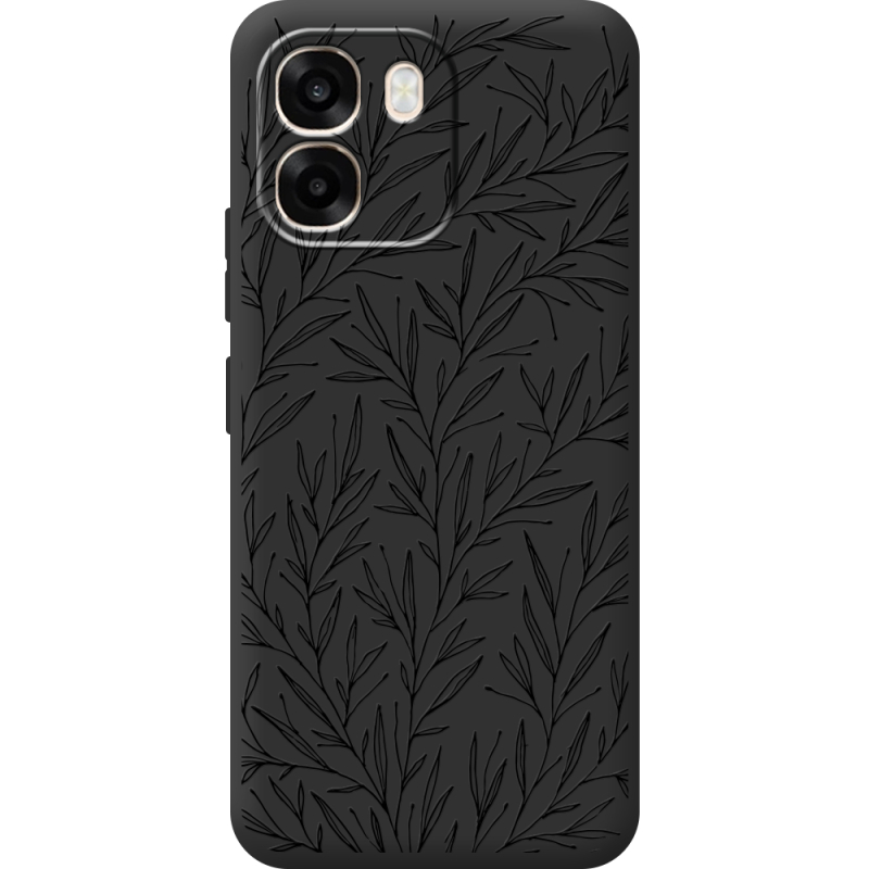 Чорний чохол BoxFace OPPO A6 Leaves