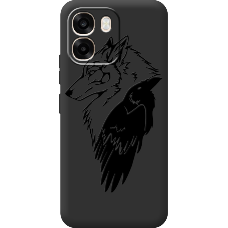Чорний чохол BoxFace OPPO A6 Wolf and Raven