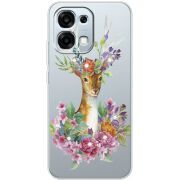 Чохол зі стразами OPPO A6 Pro Deer with flowers