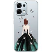 Чохол зі стразами OPPO A6 Pro Girl in the green dress
