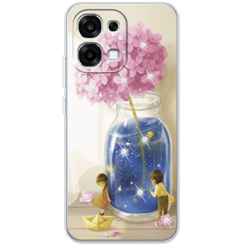 Чохол зі стразами OPPO A6 Pro Little Boy and Girl