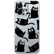 Прозорий чохол BoxFace OPPO A6 Pro с 3D-глазками Black Kitty
