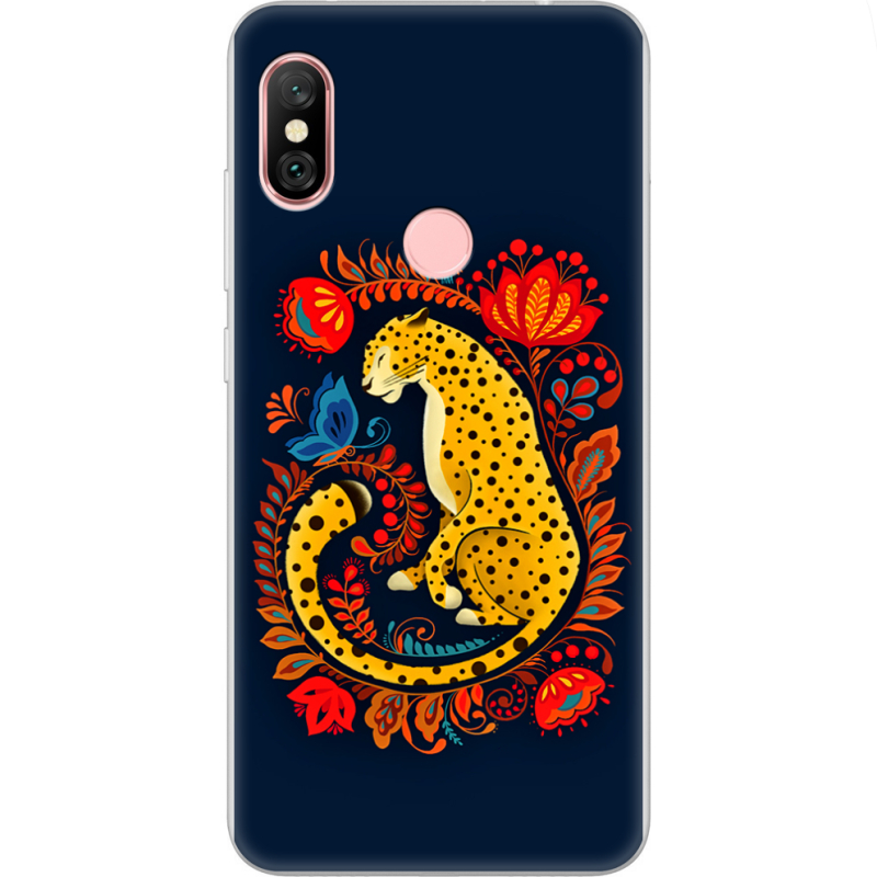 Чехол Uprint Xiaomi Redmi Note 6 Pro Petrykivka Leopard