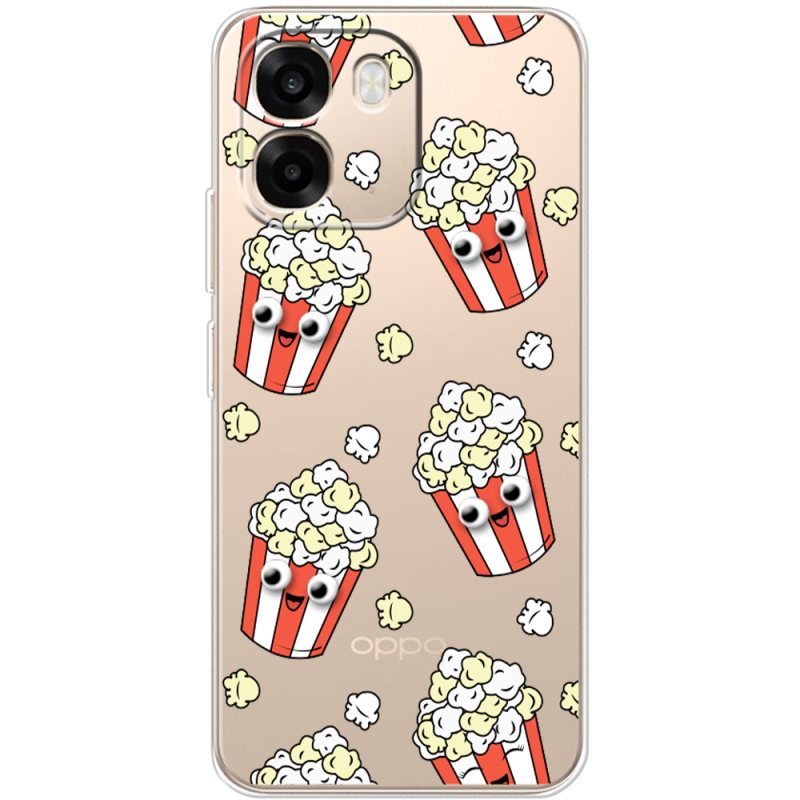 Прозорий чохол BoxFace OPPO A6 с 3D-глазками Popcorn