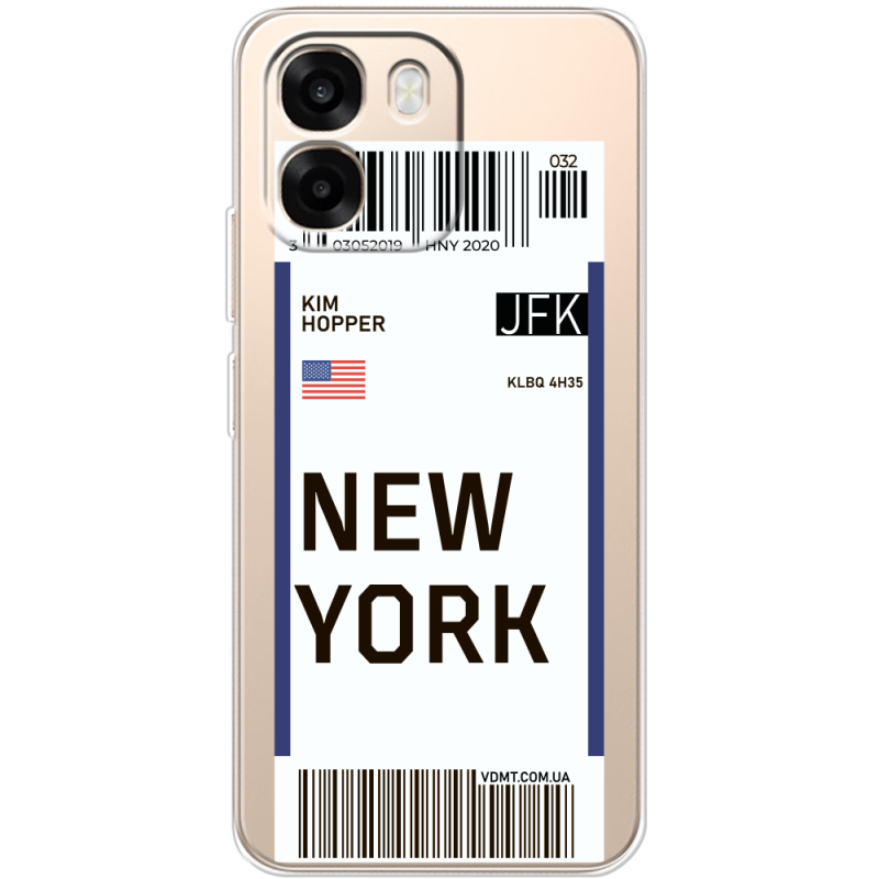 Прозорий чохол BoxFace OPPO A6 Ticket New York