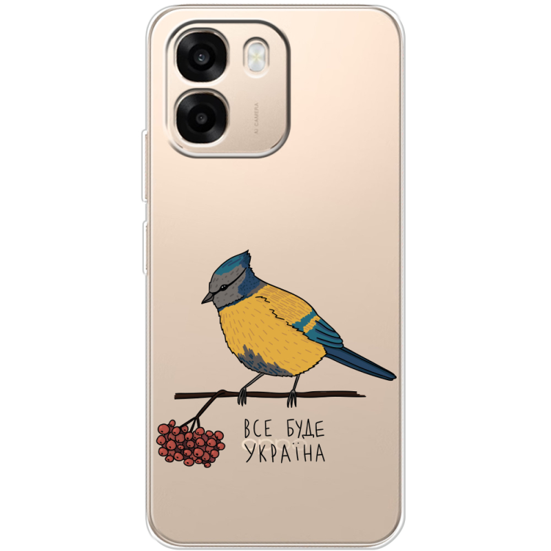 Прозорий чохол BoxFace OPPO A6 Синиця і калина