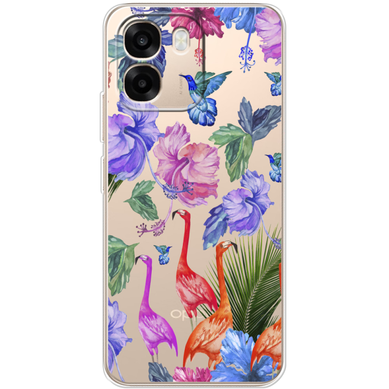 Прозорий чохол BoxFace OPPO A6 Flamingo