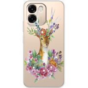 Чохол зі стразами OPPO A6 Deer with flowers