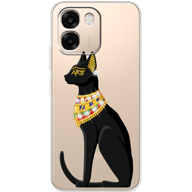 Чохол зі стразами OPPO A6 Egipet Cat