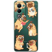 Прозорий чохол BoxFace OPPO A5 с 3D-глазками Pug