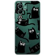 Прозорий чохол BoxFace OPPO A5m с 3D-глазками Black Kitty