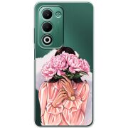 Прозорий чохол BoxFace OPPO A5m Девушка с Пионами