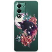 Чохол зі стразами OPPO A5m Cat in Flowers