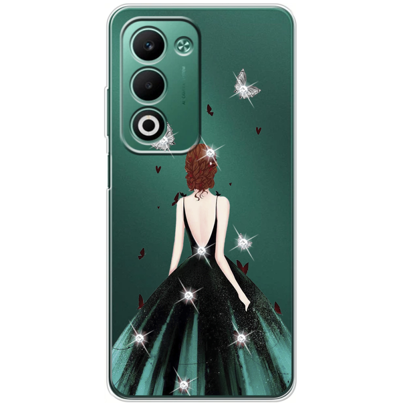 Чохол зі стразами OPPO A5m Girl in the green dress