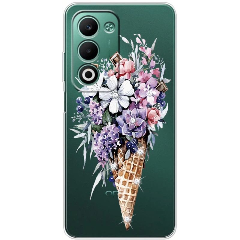 Чохол зі стразами OPPO A5m Ice Cream Flowers