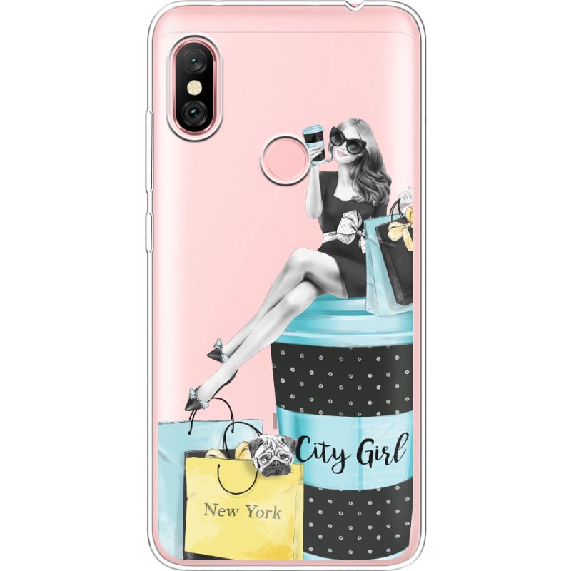 Прозрачный чехол Uprint Xiaomi Redmi Note 6 Pro City Girl