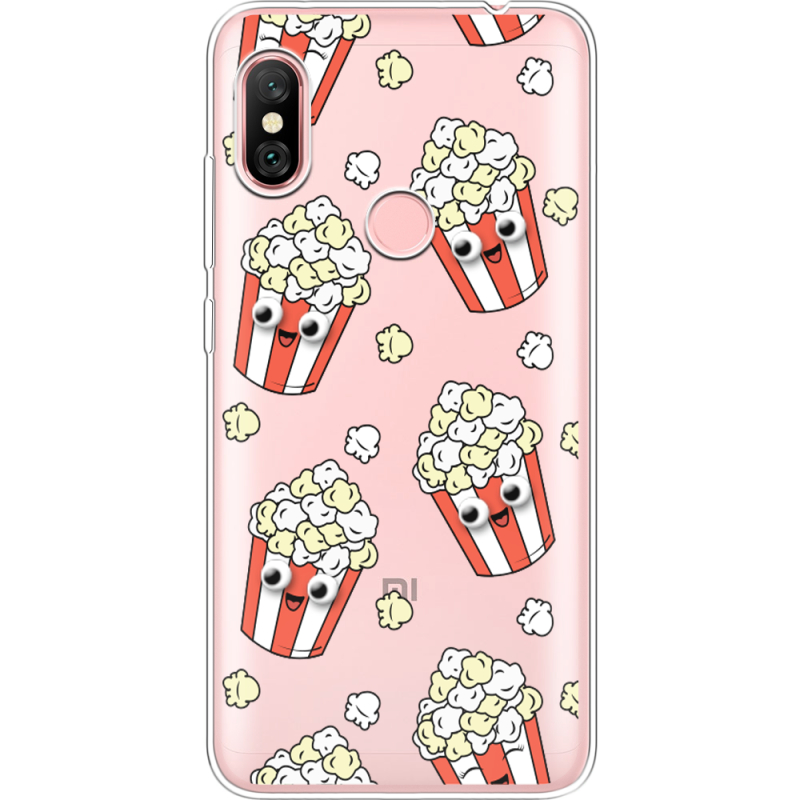 Прозрачный чехол Uprint Xiaomi Redmi Note 6 Pro с 3D-глазками Popcorn