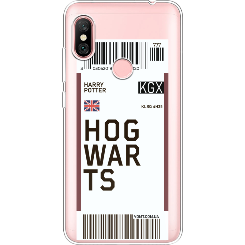 Прозрачный чехол Uprint Xiaomi Redmi Note 6 Pro Ticket Hogwarts