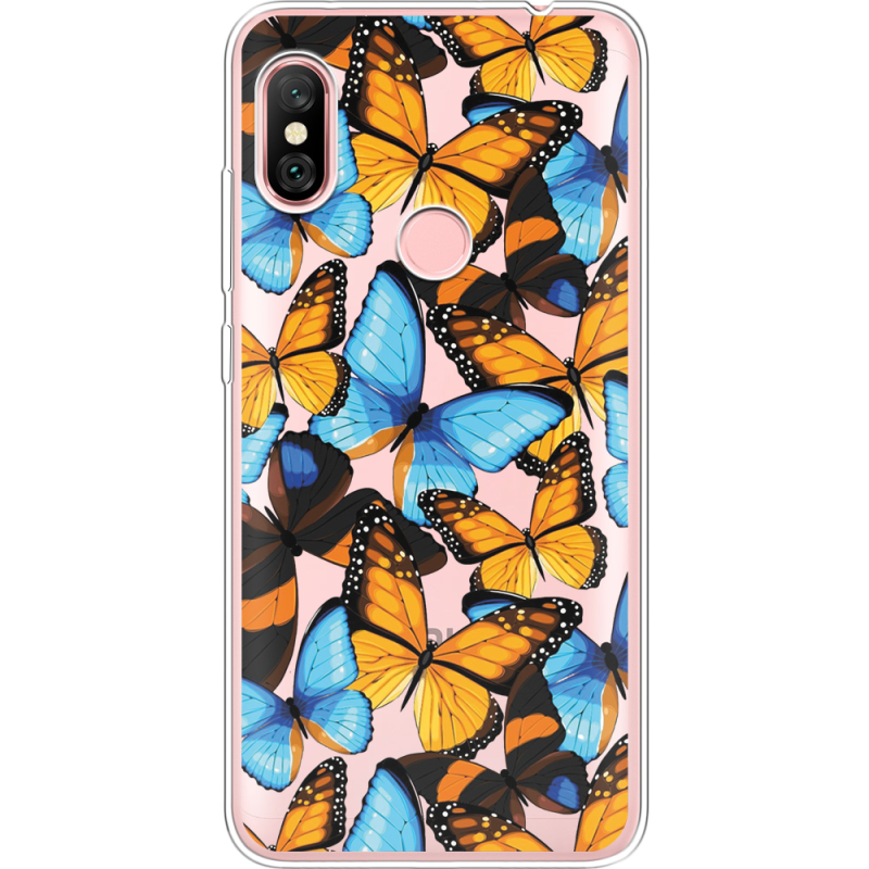 Прозрачный чехол Uprint Xiaomi Redmi Note 6 Pro Butterfly Morpho